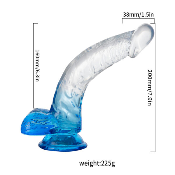 DILDO CON TESTICULOS BITONO TPE 22 CM QS-D011 - Imagen 3