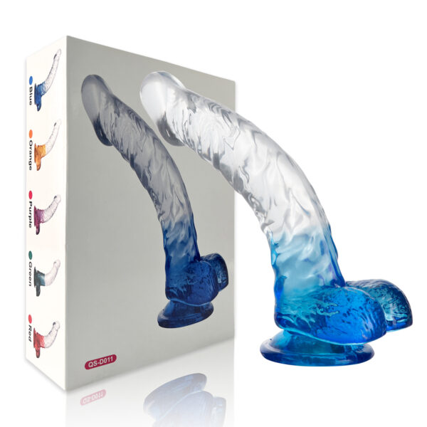 DILDO CON TESTICULOS BITONO TPE 22 CM QS-D011