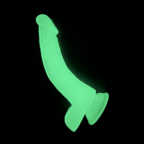 DILDO CON TESTICULOS FLUORESENTE TPE 22 CM QS-FLO1