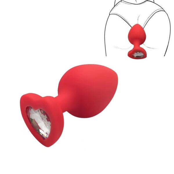 Anal Plug De Silicon Corazón - Imagen 3